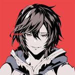  character_name granblue_fantasy male_focus red_eyes sandalphon_(granblue_fantasy) smirk sumeshi_(ginshari40) upper_body 