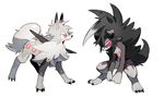  ambiguous_gender biped canine duo feral fur hair hybrid looking_at_viewer lycanroc mammal nintendo pok&eacute;mon standing video_games yata 