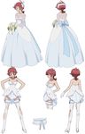  00s 1girl aoi_anna bare_legs bare_shoulders breasts character_sheet cleavage dress female full_body looking_at_viewer official_art red_eyes red_hair shinkon_gattai_godannar!! short_hair smile solo standing white_background 