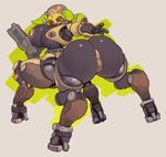  areola arm_cannon big_breasts big_butt breasts butt centaur cleavage clothed clothing equine equine_taur female horn huge_breasts kruth666 living_machine machine mammal orisa_(overwatch) overwatch robot solo taur video_games yellow_eyes 