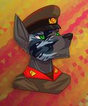  camo canine comrade comradewoofie diaminerre face_painting green_eyes mammal military tattoo wolf 