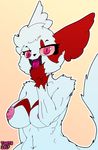  abstract_background anthro big_breasts breasts facial_markings feline female implied looking_at_viewer mammal markings nintendo nipples pok&eacute;mon solo suggestive teeth tongue tongue_out toot6 video_games zan_schatz zangoose 