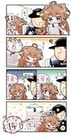  1boy 1girl :| ? admiral_(kantai_collection) ahoge ahoge_wag bare_shoulders blush brown_hair calendar_(object) closed_eyes closed_mouth comic commentary detached_sleeves expressive_hair hair_ornament hairband hat headgear heart herada_mitsuru highres holding holding_pen japanese_clothes kantai_collection kongou_(kantai_collection) long_hair long_sleeves military military_hat military_uniform nontraditional_miko pen purple_eyes ribbon-trimmed_sleeves ribbon_trim speech_bubble spoken_heart tears translated uniform v-shaped_eyebrows wavy_mouth white_day 