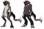  anthro claws clothed clothing eyewear featureless_crotch fur glasses hair male nude sergal solo standing yata 