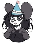  &lt;3 anthro bear birthday black_hair blue_eyes clothed clothing cute female fur hair hat hi_res ken_ashcorp kenny kenny_(kenashcorp) looking_at_viewer mammal meryiel panda sketch smile solo 