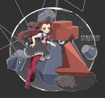  artist_name ascot blue_eyes brown_hair copyright_name dress gen_4_pokemon grey_dress hair_pulled_back hair_rings hand_on_hip long_hair looking_at_viewer mary_janes nomura_(arumon) pantyhose pinafore_dress pink_eyes pink_legwear pokemon pokemon_(creature) pokemon_(game) pokemon_oras probopass shoes smile standing standing_on_one_leg tsutsuji_(pokemon) twintails 