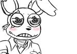  2015 animatronic anthro blush clothed clothing exposed_endoskeleton five_nights_at_freddy&#039;s inkyfrog lagomorph machine male mammal rabbit restricted_palette robot simple_background solo springtrap_(fnaf) video_games white_background wire 