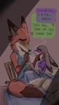  anthro canine clothed clothing disney duo female fox fur green_eyes judy_hopps lagomorph long_ears male mammal nick_wilde purple_eyes rabbit rarewhoroastbeast_(artist) simple_background zootopia 