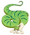  hair long_tail looking_at_viewer male melamoryblack naga nude reptile scalie smile snake snake_humanoid solo 