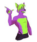  anthro canine clothed clothing fur hair looking_at_viewer male mammal melamoryblack simple_background solo 