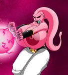  alien areola big_breasts breasts clothed clothing cornchip21 cricket-inc crossgender dragon_ball dragon_ball_z erect_nipples female huge_breasts majin_buu nipples not_furry solo topless 