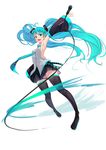  :d ahoge aqua_eyes aqua_hair arm_up armpits detached_sleeves floating_hair full_body hatsune_miku highres homo_1121 long_hair microphone necktie open_mouth outstretched_arm simple_background skirt smile solo thighhighs twintails very_long_hair vocaloid white_background 
