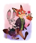  2017 anthro canine clothed clothing disney duo female fox fur green_eyes judy_hopps lagomorph long_ears male mammal marymouse nick_wilde purple_eyes rabbit simple_background zootopia 