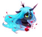  alpha_channel blue_hair female friendship_is_magic green_eyes hair headshot horn jewelry koveliana my_little_pony necklace queen_chrysalis_(mlp) simple_background solo transparent_background 