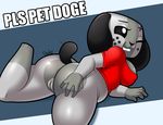 2017 anthro big_breasts big_butt bottomless breasts butt canine clothed clothing dog drako1997 female looking_at_viewer mammal nintendo nintendo_switch one_eye_closed pussy smile solo switch_dog video_games wink 