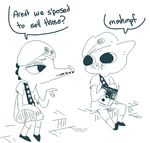  2017 anthro bea_(nitw) beret box cat clothed clothing cookie dialogue duo english_text feline food hat lizard mae_(nitw) mammal night_in_the_woods nobody_(artist) reptile scalie speech_bubble text 