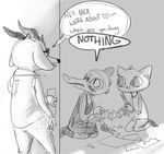  2017 antelope anthro bea_(nitw) cat clothed clothing dialogue english_text feline jackie_(nitw) lizard mae_(nitw) mammal night_in_the_woods nobody_(artist) reptile scalie scissors speech_bubble text 