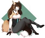  anthro breasts canine clothed clothing female fur hair looking_at_viewer mammal myloveless open_mouth smile solo 