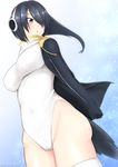  2017 absurdres blush breasts clenched_hand covered_navel emperor_penguin_(kemono_friends) hair_over_one_eye highres kemono_friends large_breasts long_sleeves mishima_ryo solo tail 