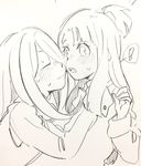  blush hair_over_one_eye highres ichigo_choco image_sample kagari_atsuko little_witch_academia long_hair multiple_girls open_mouth pale_color pixiv_sample sketch sucy_manbavaran surprised yuri 