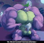  anthro balls clothing dragon erection friendship_is_magic hyper hyper_muscles male muscular my_little_pony penis solo spike_(mlp) toonpower underwear 