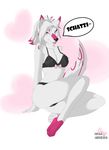  canine clothing female fur lingerie mammal neonyx pink_eyes simple_background white_fur wolf 