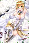  aestus_estus ahoge arm_behind_head arm_strap arm_up armpits ass_visible_through_thighs backlighting bangs bare_shoulders belt belt_buckle blonde_hair blurry blush breasts bridal_veil buckle chain chain_necklace cleavage closed_mouth crossed_legs day depth_of_field detached_collar detached_sleeves dutch_angle fate/extra fate/extra_ccc fate_(series) flower flower_wreath full-length_zipper garter_belt green_eyes hair_intakes head_wreath highleg highleg_leotard highres holding holding_sword holding_weapon indoors large_breasts leotard light_smile lock looking_at_viewer loose_belt nero_claudius_(bride)_(fate) nero_claudius_(fate)_(all) padlock petals puffy_detached_sleeves puffy_sleeves rose see-through showgirl_skirt sidelocks skirt smile solo standing strapless strapless_leotard sunlight sword swordsouls thigh_gap thigh_strap thighhighs tied_hair veil weapon white_flower white_legwear white_leotard white_rose white_skirt white_sleeves wide_sleeves window zipper zipper_pull_tab 