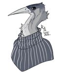  anthro avian beak bird clothed clothing fur looking_at_viewer male rasalhague signature solo stork 