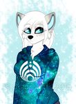  anthro canine chest_tuft clothed clothing female fur hair mammal polarlights solo standing tuft watermark 