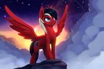  animated cutie_mark detailed_background equine eyelashes fan_character feathered_wings feathers female feral hooves mammal my_little_pony no_sound pegasus red_feathers rodrigues404 smile solo wings 