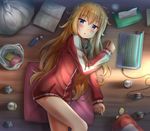  :o bag bag_of_chips bangs blonde_hair blue_eyes blush can chips computer cushion eyebrows_visible_through_hair food from_above gabriel_dropout grocery_bag headphones headphones_removed jacket laptop lighter long_hair long_sleeves looking_at_viewer lying manga_(object) messy_hair nedia_(nedia_region) no_pants on_floor on_side plastic_bag potato_chips shopping_bag sleepy soda_can solo tenma_gabriel_white tissue_box track_jacket used_tissue very_long_hair wooden_floor wrapped_candy 