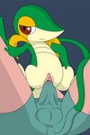  2017 anal anal_penetration clothed clothing digital_media_(artwork) duo erection female feral hi_res human interspecies male male/female mammal nintendo penetration pok&eacute;mon pok&eacute;philia pokeandpenetrate pussy reptile scalie simple_background smile snivy video_games 