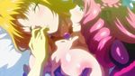  2girls animated animated_gif breast_grab breasts large_breasts licking majuu_jouka_shoujo_utea moaning multiple_girls nipples saliva tongue yuri 