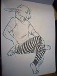  anthro clothed clothing daryabler eyes_closed fur lagomorph male mammal rabbit smile solo traditional_media_(artwork) whiskers 