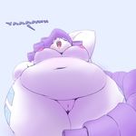  2017 anthro anthrofied areola breasts cutie_mark equine female friendship_is_magic garuda_six hair mammal my_little_pony nipples nude obese open_mouth overweight purple_hair pussy rarity_(mlp) simple_background solo 