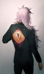  ass changye dark_skin dark_skinned_male fate/apocrypha fate_(series) formal from_behind long_hair male_focus platinum_blonde_hair siegfried_(fate) simple_background solo suit 