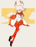  arms_at_sides bangs bird_tail black_footwear blunt_bangs buttons cloud cloudy_sky dot_nose drawstring expressionless eyelashes feathered_wings feathers flying frilled_sleeves frills full_body fur_collar gloves gradient_hair grey_background head_wings japanese_crested_ibis_(kemono_friends) jitome kemono_friends l_hakase long_legs long_sleeves looking_away looking_down looking_to_the_side mary_janes multicolored_hair open_mouth outdoors pantyhose pleated_skirt red_gloves red_hair red_legwear red_skirt shoes short_hair short_hair_with_long_locks sidelocks skirt sky solo tail twitter_username two-tone_hair white_hair wide_sleeves wind wings yellow_eyes yellow_sky 