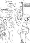  2017 alcohol anthro bear beverage big_breasts bottle breasts camel_toe canine clothed clothing dialogue disney dog drinking drunk eyes_closed female fox greyscale group hi_res holding_object jewelry looking_back maid_marian mammal mardi_gras monochrome mostly_nude navel necklace nipples open_mouth open_smile panties poodle rebecca_cunningham robin_hood_(disney) shorts simple_background smile street_sign talespin topless underdog_(series) underwear yawg 