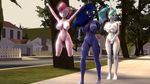  2017 3d_(artwork) anthro armpits big_breasts breasts covering covering_breasts covering_crotch covering_self cutie_mark digital_media_(artwork) earth_pony embarrassed equine female friendship_is_magic group hair hand_on_breast hi_res horn horse jumping mammal multicolored_hair my_little_pony nipples nude outside pink_hair pinkie_pie_(mlp) pony princess_celestia_(mlp) princess_luna_(mlp) public public_nudity pussy running smile source_filmmaker standing streaking winged_unicorn wings xboxking37 