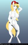  anthro anthrofied aryanne big_breasts blonde_hair breasts curves digital_media_(artwork) equine female hair hat horse invalid_tag maga mammal my_little_pony nude pony pussy sex slim solo standing thick_thighs wide_hips yiffler 