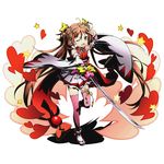  aihara_enju arm_up black_bullet bow brown_eyes brown_hair detached_sleeves divine_gate dress full_body hair_bow leg_up long_hair looking_at_viewer neck_ribbon official_art one_eye_closed open_mouth pink_legwear pleated_dress red_ribbon ribbon socks socks_over_thighhighs solo thighhighs transparent_background twintails ucmm very_long_hair white_legwear white_ribbon yellow_bow yellow_ribbon 