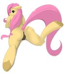  anthro anthrofied anus cutie_mark digital_media_(artwork) equine female fluttershy_(mlp) friendship_is_magic horse konkitty_(artist) looking_back mammal my_little_pony nude pony presenting pussy raised_tail solo wings 