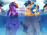  animal_genitalia anthro bikini blush breasts clothed clothing electric_spark equine erection fan_character feathered_wings feathers female friendship_is_magic fur hair horn horse male mammal my_little_pony nipples nude open_mouth pegasus penis pony silvia_windmane smile standing swimsuit underwater unicorn water wings 
