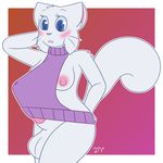  animal_genitalia animal_penis anthro bittersweet_candy_bowl breasts cat dawnvula equine_penis erection feline female lucy_(bcb) mammal penis virgin_killer_sweater webcomic 