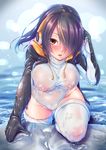  cameltoe emperor_penguin headphones kemono_friends kurofude_anastasia see_through thighhighs wet wet_clothes 