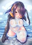  cameltoe emperor_penguin headphones kemono_friends kurofude_anastasia see_through thighhighs wet wet_clothes 