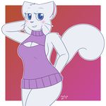  anthro bittersweet_candy_bowl breasts cat cleavage clothed clothing dawnvula feline female keyhole_turtleneck lucy_(bcb) mammal sweater virgin_killer_sweater webcomic 
