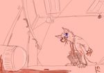  2017 anthro barefoot blood canine clothed clothing disney fan_character ittybittykittytittys male mammal night_howlers restricted_palette solo standing wolf zootopia 