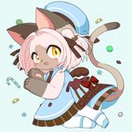  blonde_hair brown_eyes cat cat_busters character_request furry powaito 