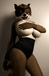  anthro anthrofied big_breasts blue_eyes breasts brown_fur crossgender dreamworks edit female fur mammal over_the_hedge oystercatcher7 photo_manipulation photomorph raccoon rj_(over_the_hedge) solo voluptuous 